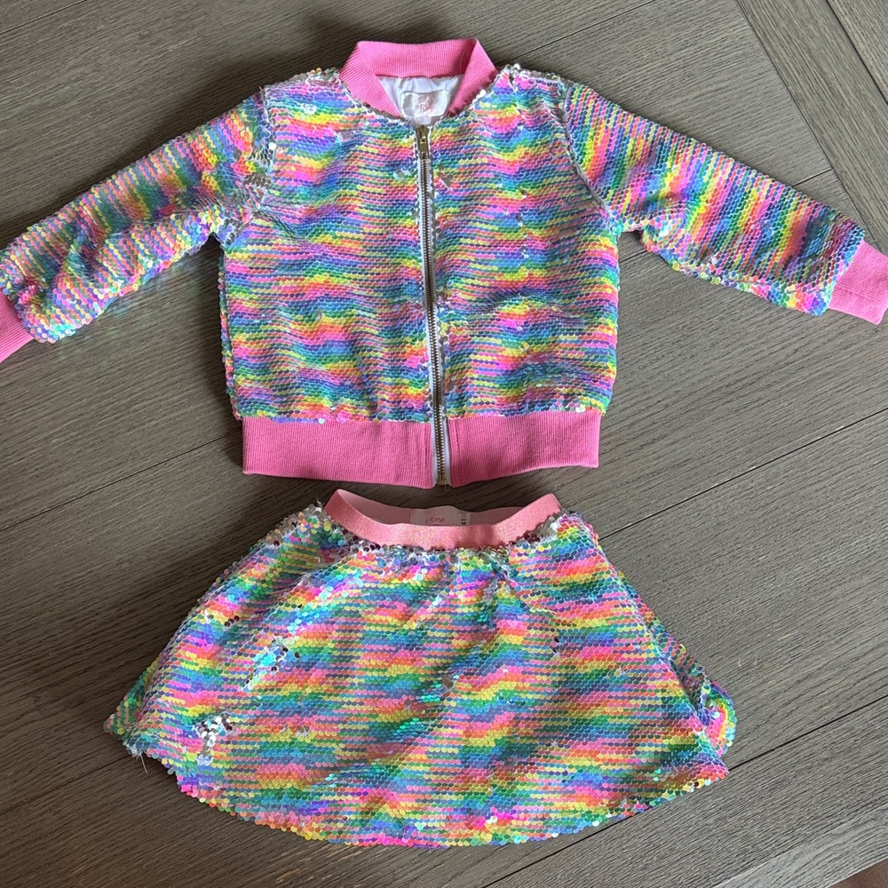 4T Sequin Jacket and Skirt Set